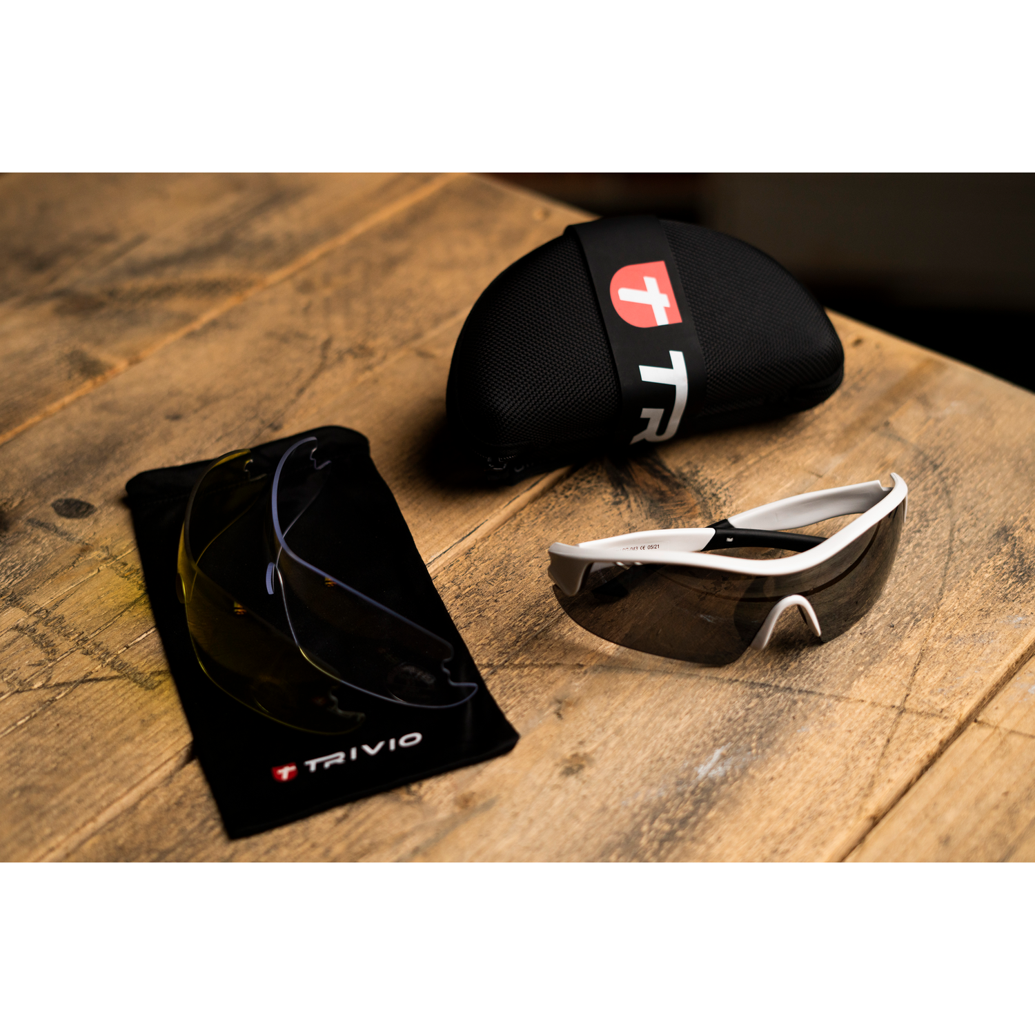 Trivio - Fietsbril Vento Nova Wit Lens Zwart  Mirror